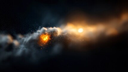 Poster - Celestial Spectacle: A mesmerizing cosmic event unfolds, showcasing a celestial body or comet hurtling through the dark expanse of space. 