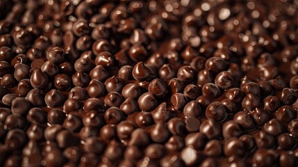 Aufkleber - Delicious chocolate drops scattered among rich chocolate bars creating a treat paradise for confectionery enthusiasts Generative AI