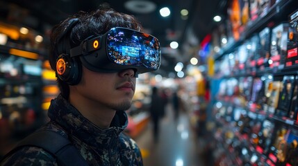 Poster - Holographic support agents enhancing technology experiences in a modern retail environment
