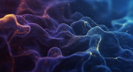 Poster - A blue and purple swirl of light and dark colors with a lot of sparkles
