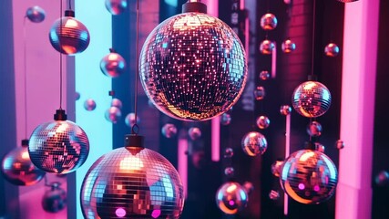 Wall Mural - abstract spheres with vibrant textures, floating in a dynamic digital space, focus on futuristic des