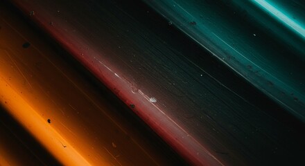 Poster - A colorful striped object with a black and blue stripe
