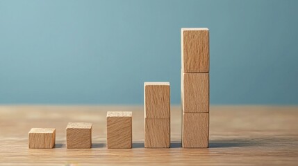 Poster - Stacking wooden blocks for creative play and learning representing organizational skills and capacity planning