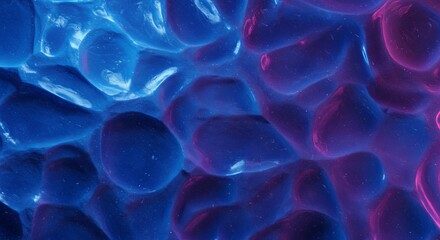 Poster - A blue and purple background with a lot of small blue and purple shapes