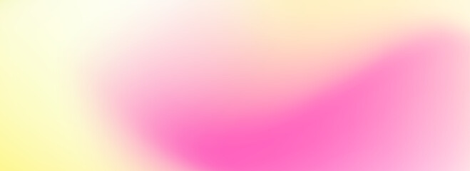Poster - Yellow and pink smooth gradient. Springtime color blur background. Summer mood pastel blurred gradient backdrop. Soft abstract theme wallpaper for poster, banner, design template, presentation. Vector