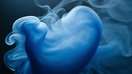 Poster - Blue Smoke Swirling in the Air Creating Mystical Patterns and Textures for Abstract and Artistic Backgrounds