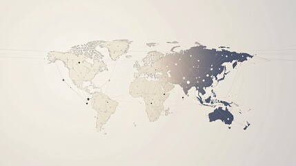 Aufkleber - Global Network Connectivity: Interconnected World Map with Data Connections
