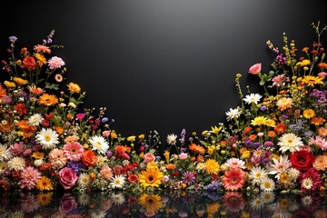 Poster - Vibrant floral arrangement with colorful blooming flowers.