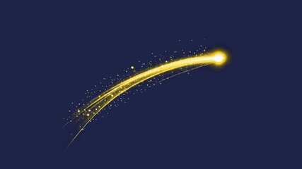 Wall Mural - glowing comet streaking skyward animated overlay, transparent 4k video, alpha channel, prores 4444