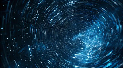 Aufkleber - Exploring the mesmerizing movement of star trails in a dark cosmic landscape Generative AI