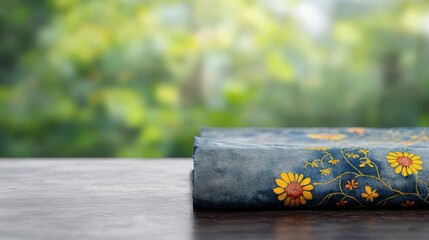 Poster - Beautiful blue and yellow flowered paper featuring a vibrant and cheerful floral design for crafts