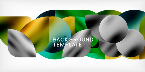 Poster - Bright circles with shadows abstract background