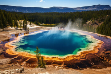 yellowstone national park dazzles visitors with its geothermal wonders, explosive geysers, abundant 