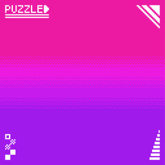 Poster - Pixel Art Style Bright Pink Gradient Background with White Interface Frame Decoration