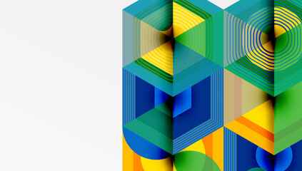 Poster - Hexagons design geometric abstract background