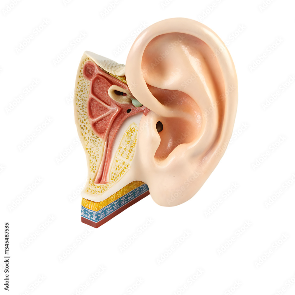 Human Ear Anatomy Diagram isolated on transparent background Stock ...
