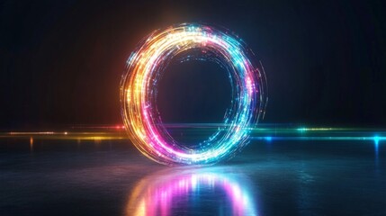 Poster - Glowing cross-chain bridge representation in a dark digital environment at night
