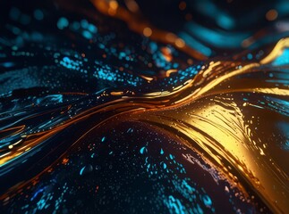 Fototapete - Abstract glass-like liquid tendrils weaving.