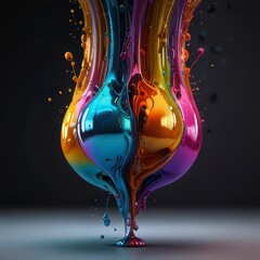 Fototapete - Abstract glass-like liquid tendrils weaving.
