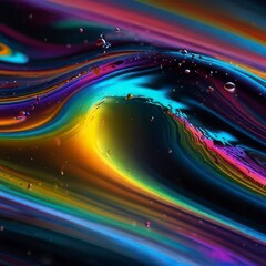 Fototapete - Abstract glass-like liquid tendrils weaving.