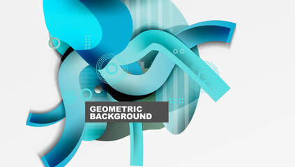 Aufkleber - Abstract liquid shapes and lines background