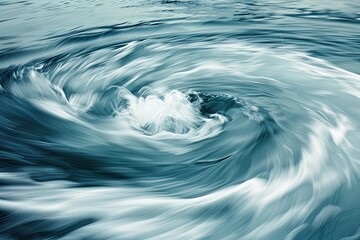 Fototapete - Swirling water currents create dynamic movement in the ocean, showcasing natures powerful forces during midday Generative AI