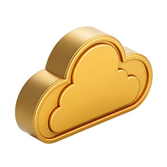 Poster - 3D Golden cloud icon, representing data storage, cloud computing, or a golden opportunity.