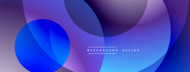 Poster - Layered circular shapes in vivid colors form a gradient-rich abstract design with smooth transitions, depth effects, and a modern, futuristic aesthetic