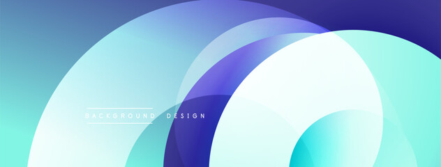 Poster - Layered circular shapes in vivid colors form a gradient-rich abstract design with smooth transitions, depth effects, and a modern, futuristic aesthetic