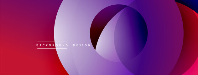 Poster - Layered circular shapes in vivid colors form a gradient-rich abstract design with smooth transitions, depth effects, and a modern, futuristic aesthetic