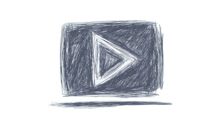 Poster - Play button scribbled showing transparent background representing multimedia content