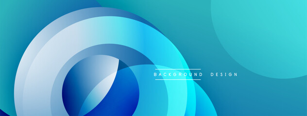 Poster - Layered circular shapes in vivid colors form a gradient-rich abstract design with smooth transitions, depth effects, and a modern, futuristic aesthetic