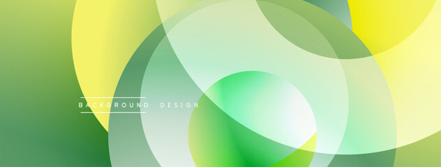 Poster - Background design with overlapping circular shapes, featuring smooth gradients and soft lighting effects, creating a dynamic abstract composition