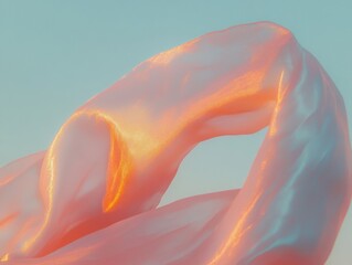 Poster - Ethereal Digital Wave Soft Pastel Exploring Fluid Organic Forms in Wellness Design and Next-Gen Creative Technology