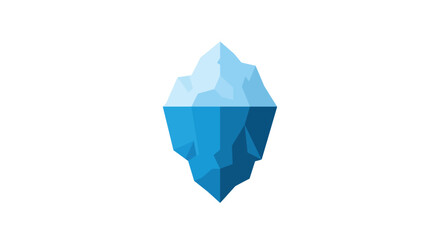 Poster - Iceberg illustration showing geometric shapes in cool colors with flat design vector art