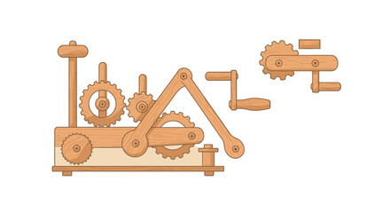 Poster - Mechanical gears transition in flat design style vector illustration