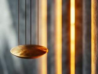 Poster - Luminous Balance Minimalist Golden Pendulum Visualizing Precision, Innovation, and Temporal Dynamics in Modern Business Conceptual