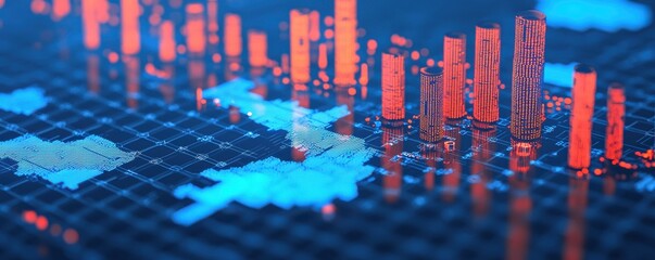 Poster - Analyzing financial trends with data visualization digital workspace infographic tech-savvy future insights