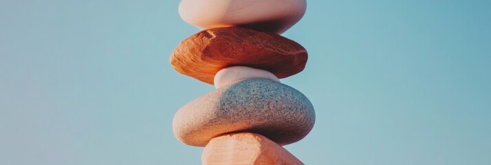 Aufkleber - Mindful Balance Neuroinclusive Workplace Design Exploring Tactile Wellness and Sensory Ergonomics in Minimalist Stone Stacking Metaphor