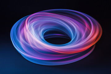 Aufkleber - colorful, glowing, and abstract shape that appears to be a circle. The colors are bright and vibrant, creating a sense of energy and excitement. The shape seems to be floating in space. Overall