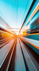 Fototapete - High-Velocity Urban Transit Futuristic Motion Blur Revealing Next-Gen Transportation Innovation with Sustainable Mobility Solutions and Dynamic Design Aesthetics