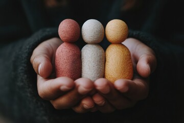 Aufkleber - Inclusive Winter Wellness Nurturing Community Support for Children With Alopecia Day - Empathetic Storytelling in Soft-Touch Textile Figurines for Compassionate Brand Narratives