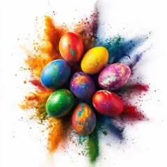 Poster - Vibrant Easter Eggs Bursting with Color: A Celebration of Spring and New Beginnings