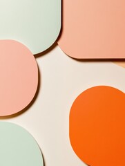 Poster - Soft Minimalism Pastel Geometric Abstract Design - Contemporary Color Theory and Modern Graphic Branding Showcase in Muted Terracotta and Sage Palette