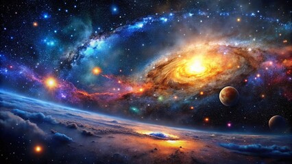Wall Mural - High Resolution Night Space Photography: Starry Sky, Nebulae, and Galaxies