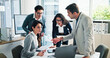 © CC/peopleimages.com - Paperwork, laptop or business people with shareholders in discussion for planning and capital growth. Manager, accounting graphs and financial advisors in meeting with executive directors for budget