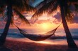 © hjy - Golden Hour Sunset on the Beach with Hammock 1