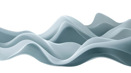 Poster - Abstract light blue wavy shape on transparent background