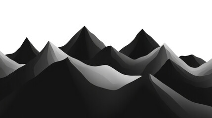 Poster - Stylized mountain range forming a dramatic landscape on transparent background