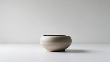 Poster - elegant handmade ceramic bowl displayed on a minimalistic surface in natural light